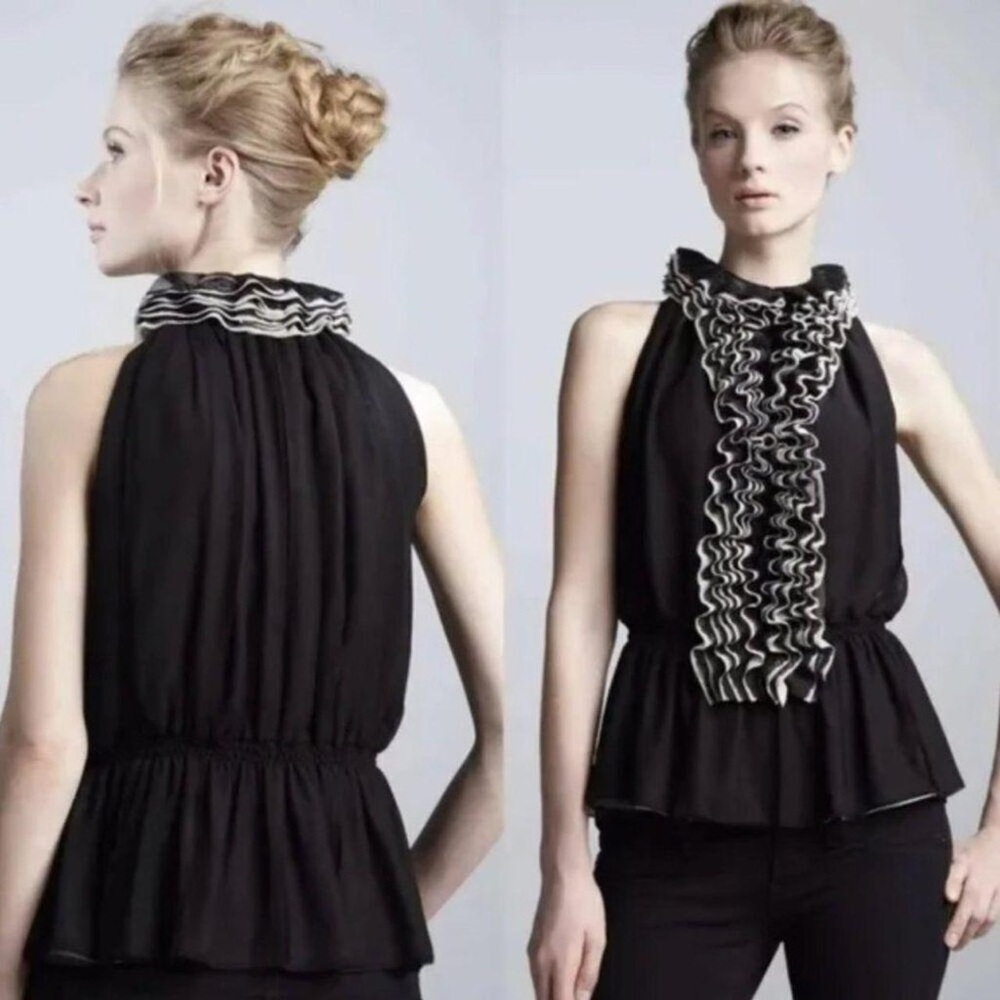 Neiman Marcus | Robert Rodriguez Elegant Black Ruffled Women's Top